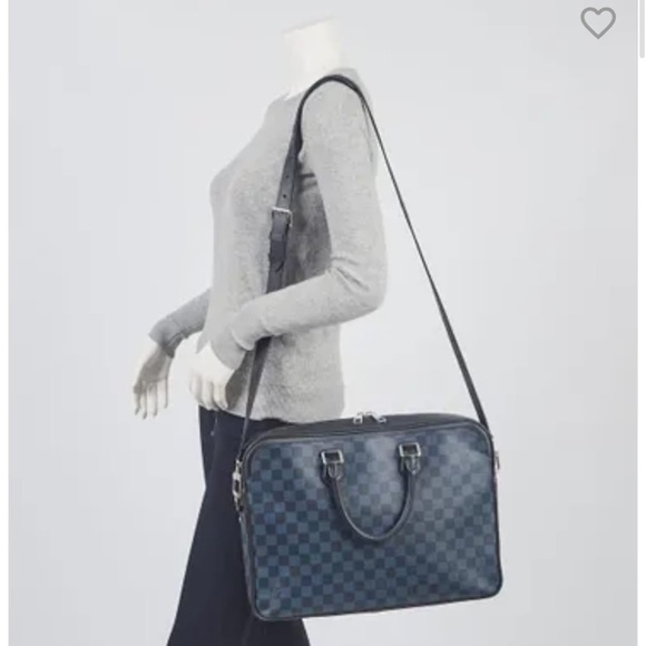 Authentic Louis Vuitton Damier Cobalt Canvas Dandy MM Briefcase Bag - Picture 4 of 16